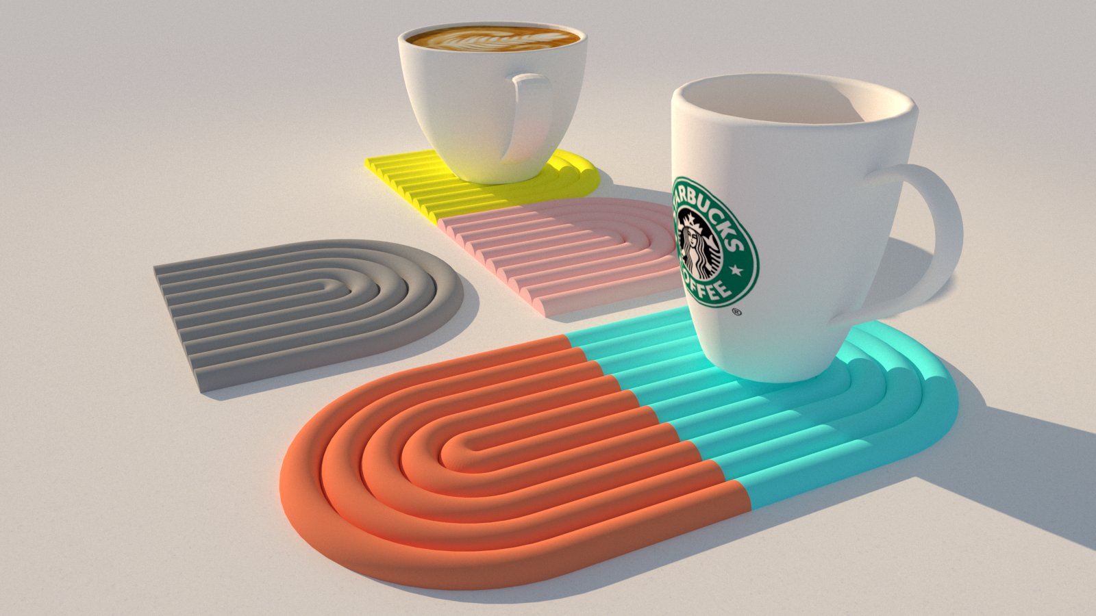 Miniatura 3 do modelo 3D Coaster - semicircle (minimalistic)