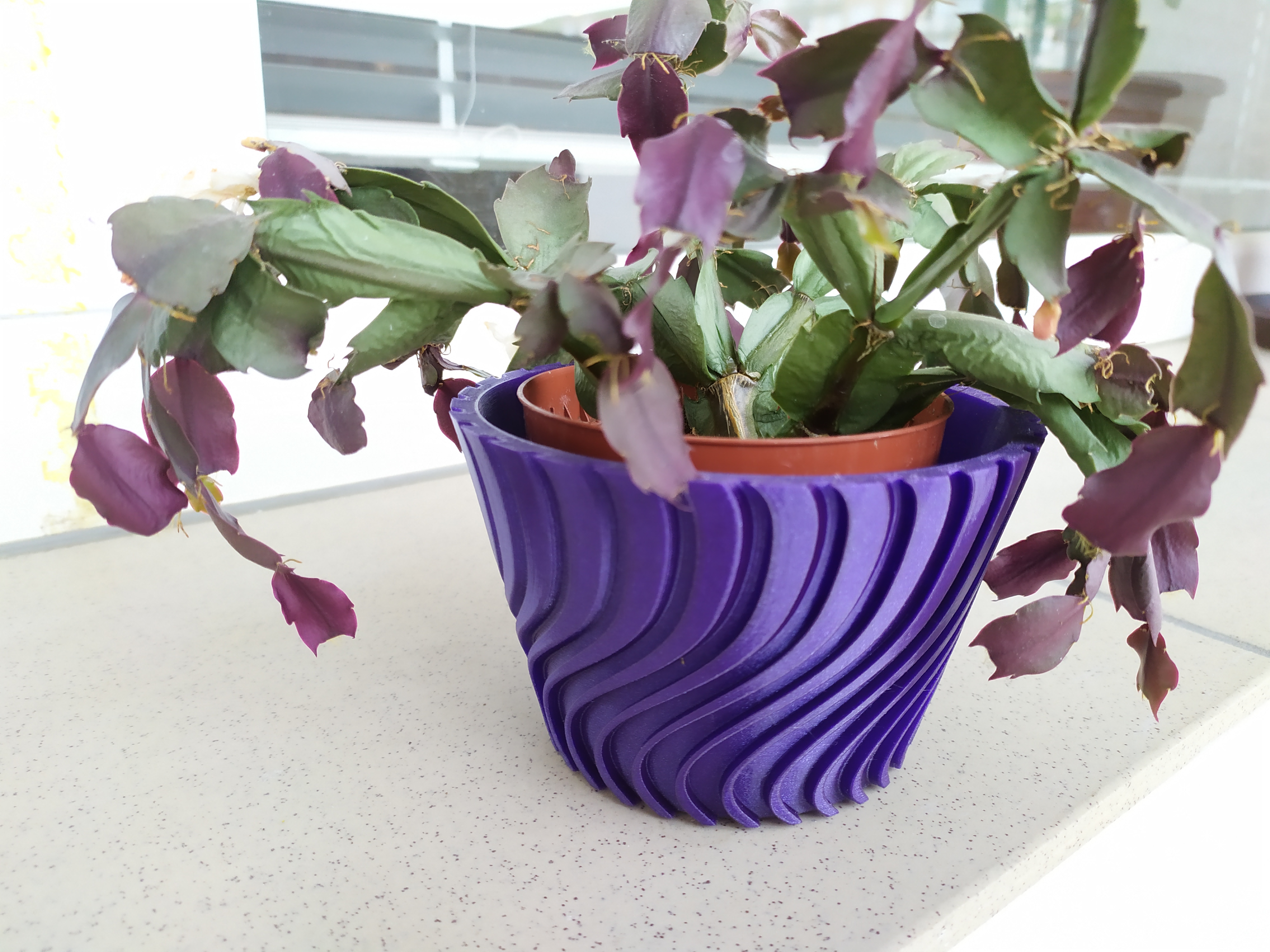 Spiral plant pot