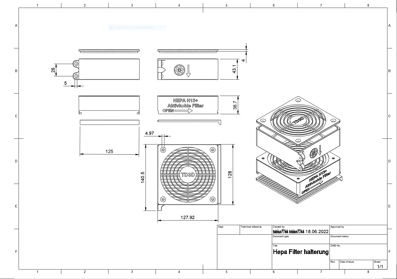 HEPA + Active Carbon Airfilter