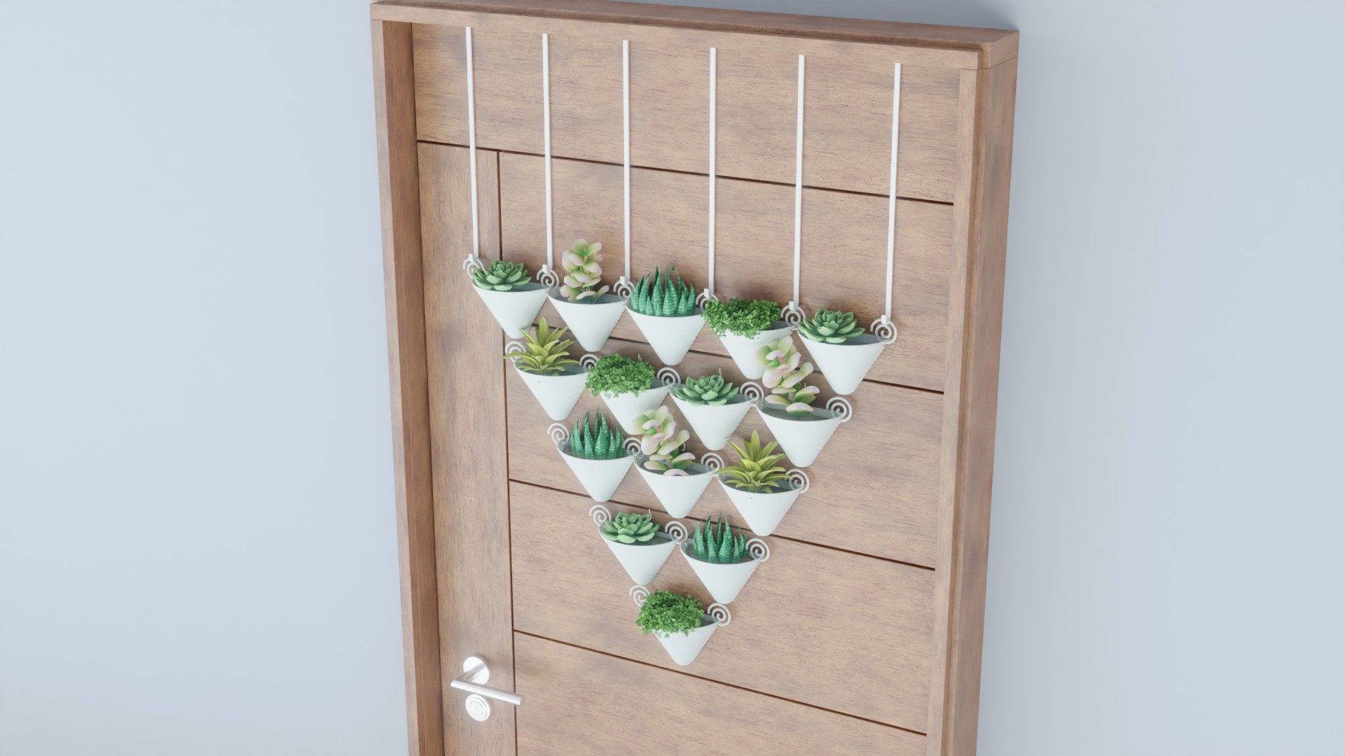 Miniatura 5 do modelo 3D Triangular hanging flower pots - no nails needed