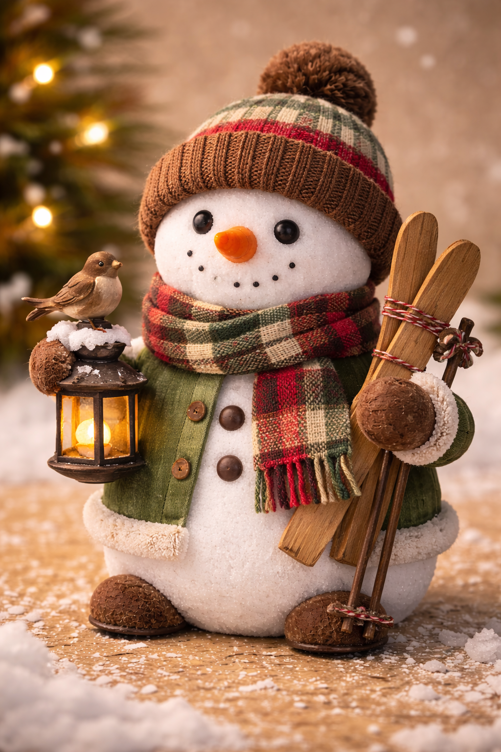 Cute Snowman goes Skiing
