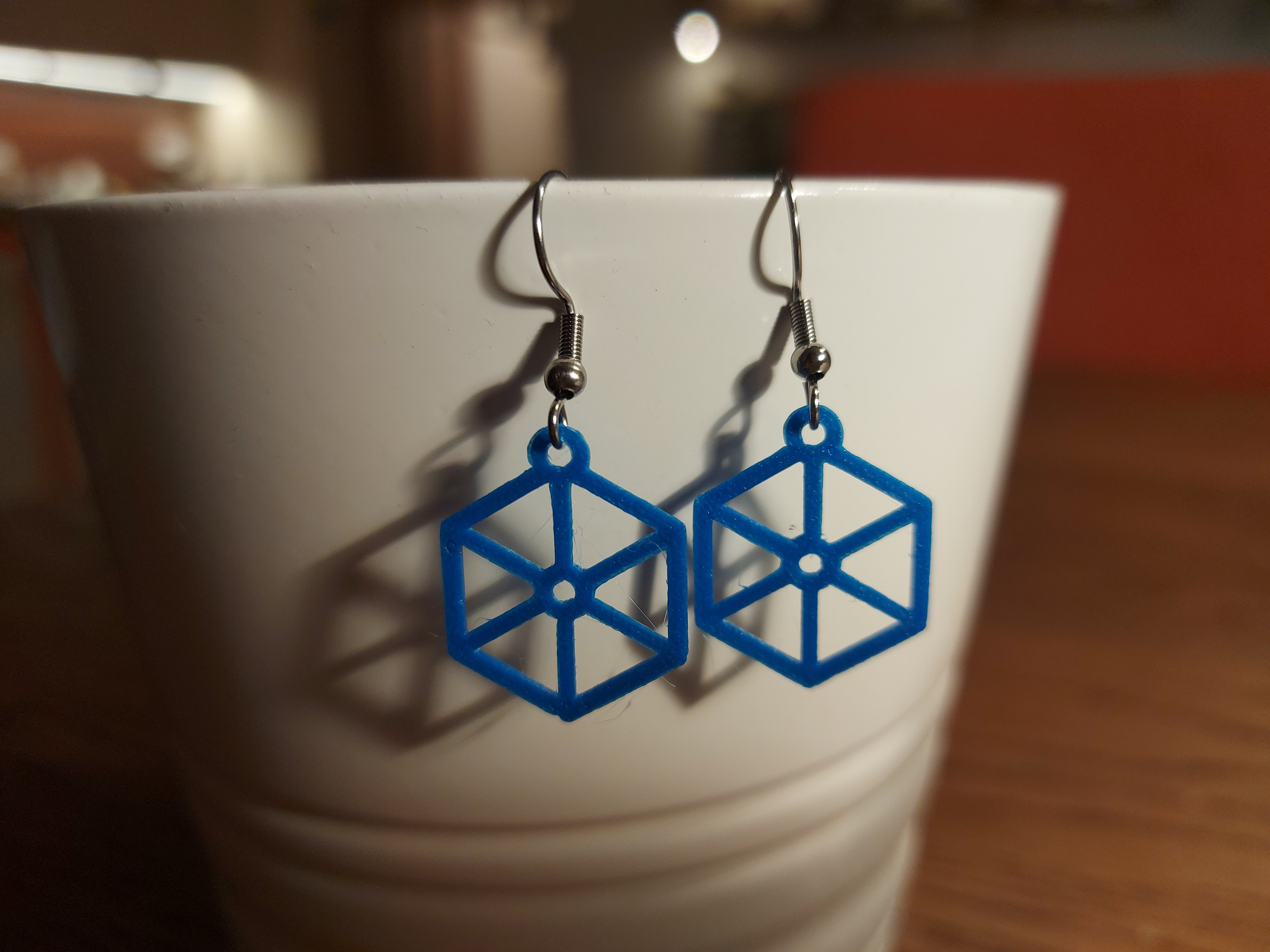 Miniatura 3 do modelo 3D Hexagonal earrings