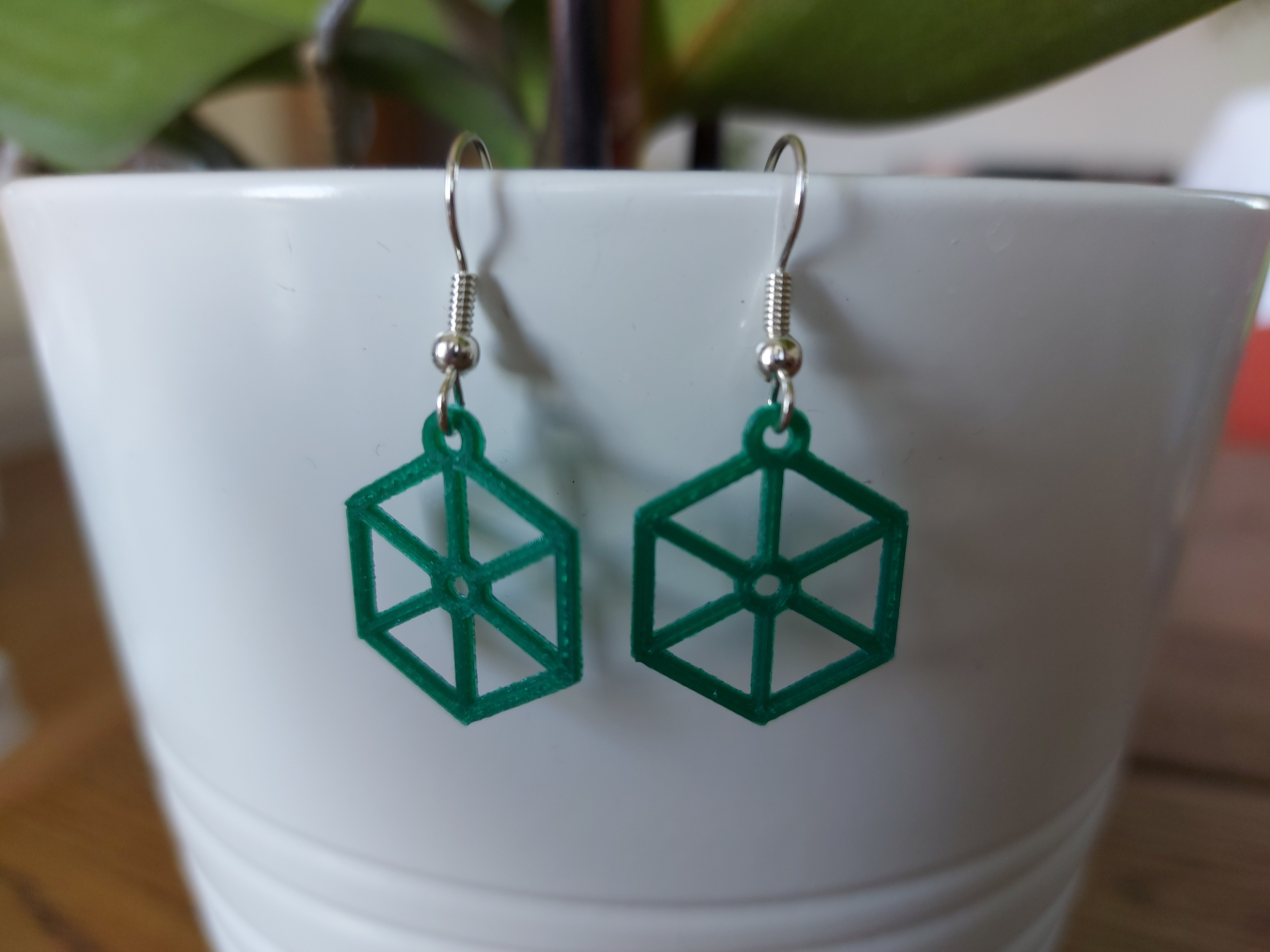 Miniatura 2 do modelo 3D Hexagonal earrings