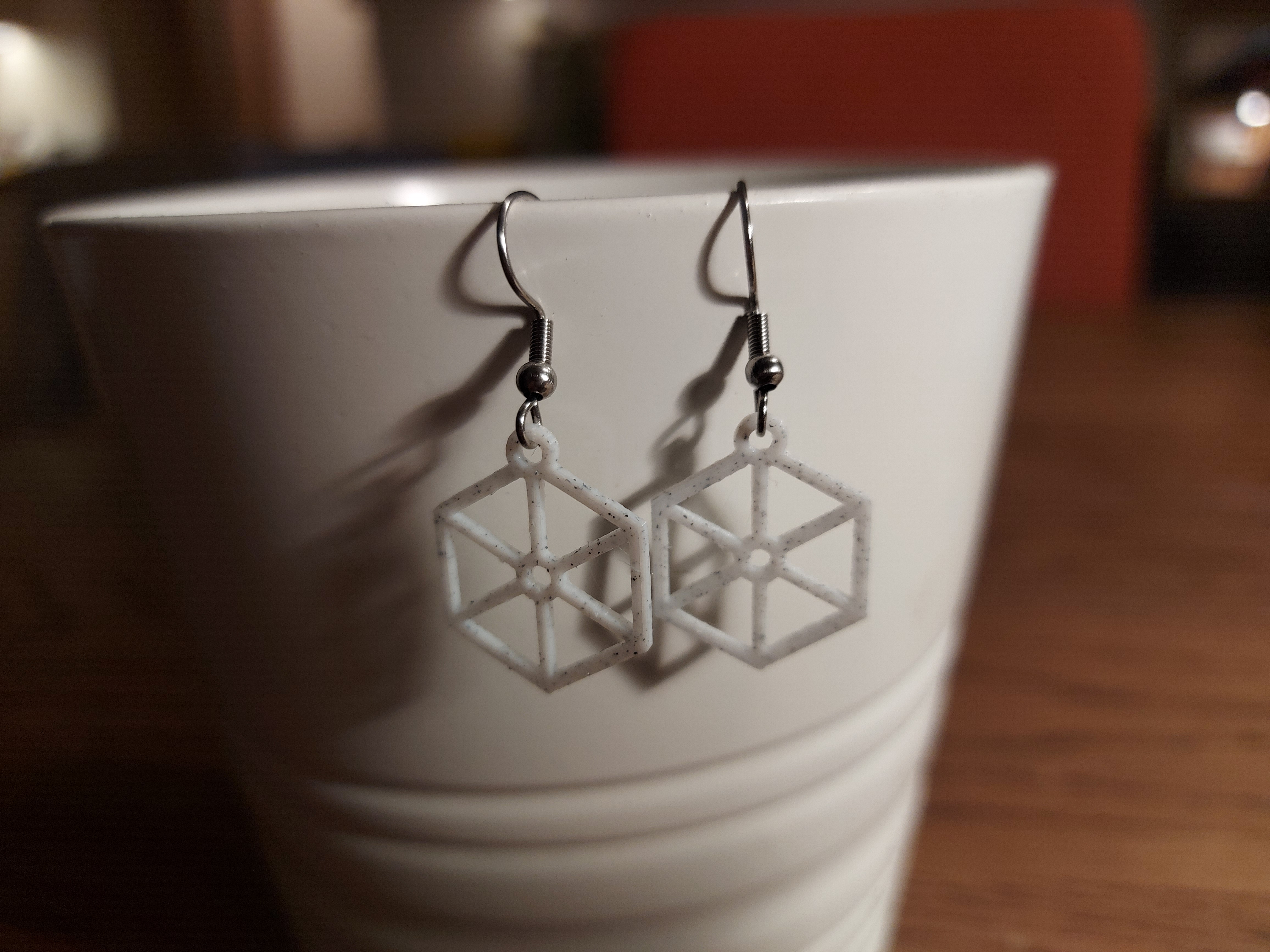 Miniatura 5 do modelo 3D Hexagonal earrings