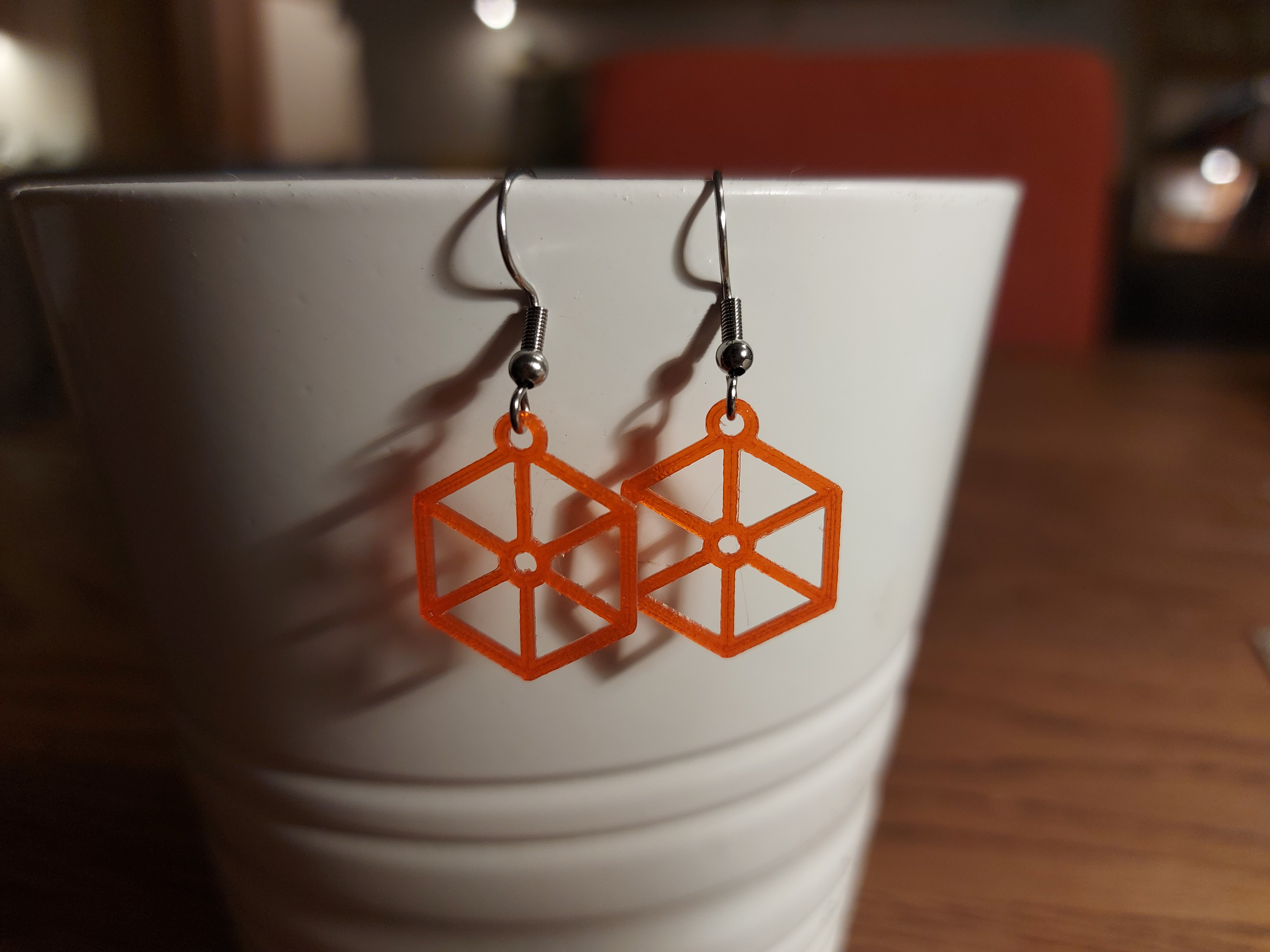 Miniatura 4 do modelo 3D Hexagonal earrings