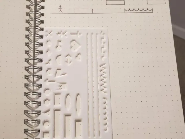 Game Prototyping Stencil for Spiral Notebooks