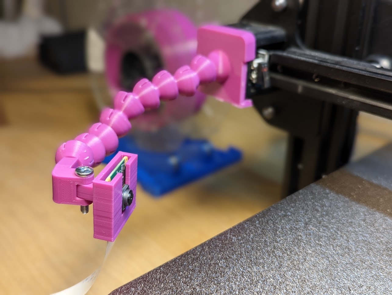 Flexible Pi Camera mount for Ender 3 v2 with CRtouch by Anders
