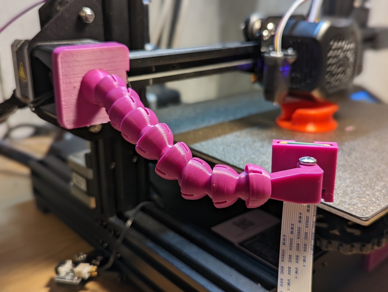 Flexible Pi Camera mount for Ender 3 v2 with CRtouch by Anders