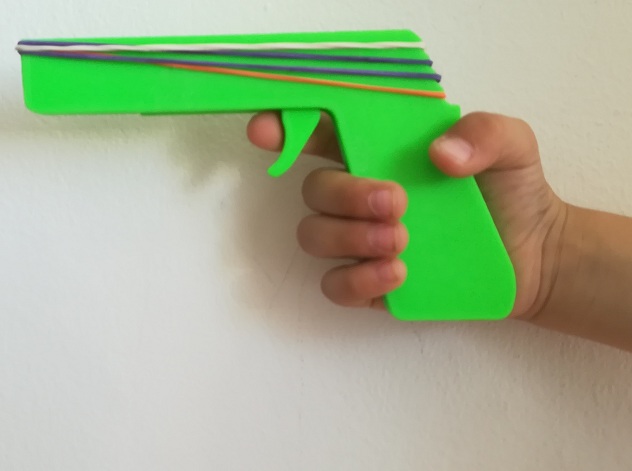 RUBBER BAND GUN - PRINT IN PLACE - NO SUPPORTS