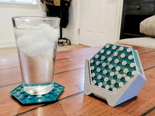 Hex pattern coaster