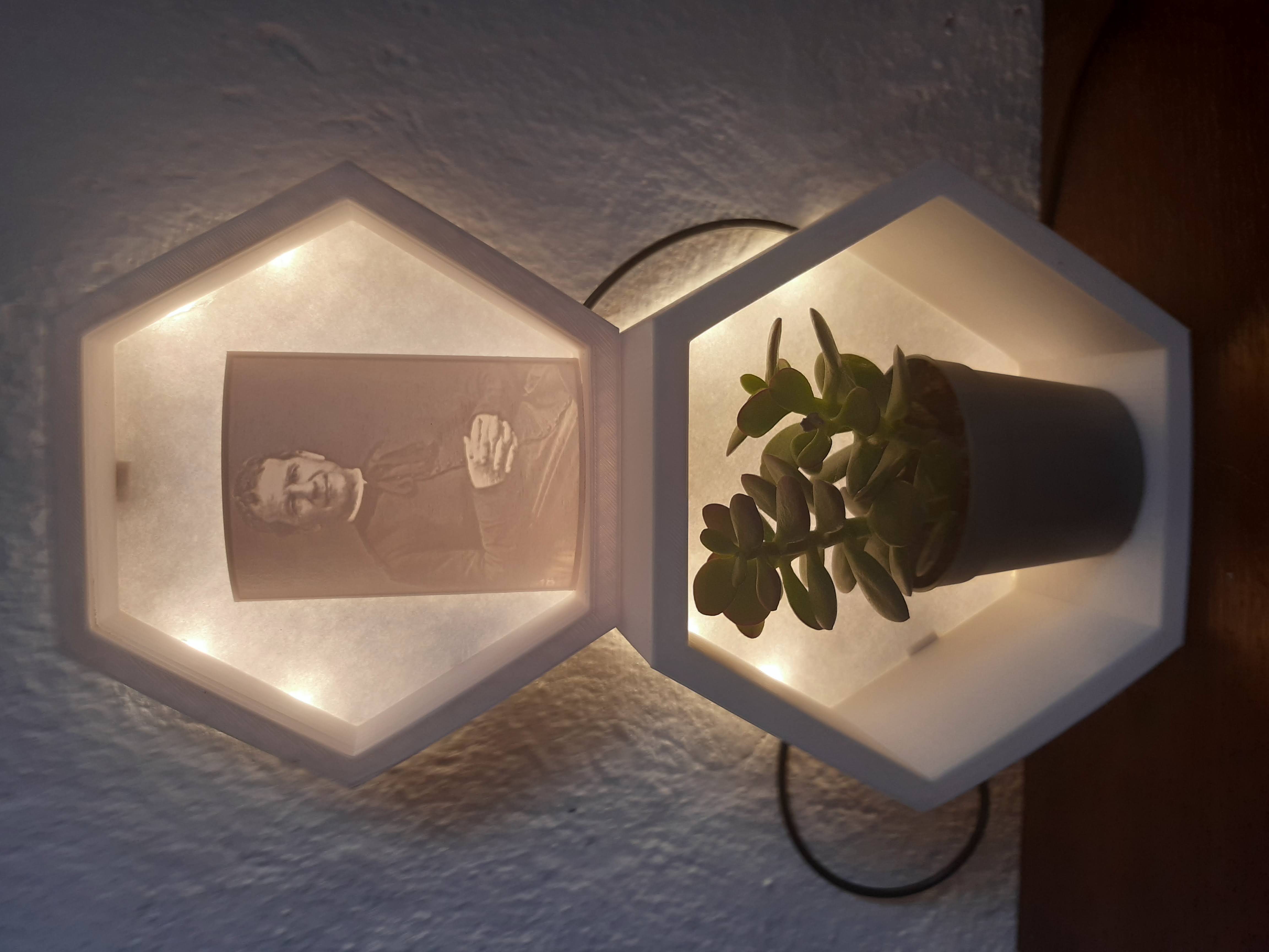 Hexagon Led Flower Pot Lamp Usb Shelf - Lithofanes Visor Led