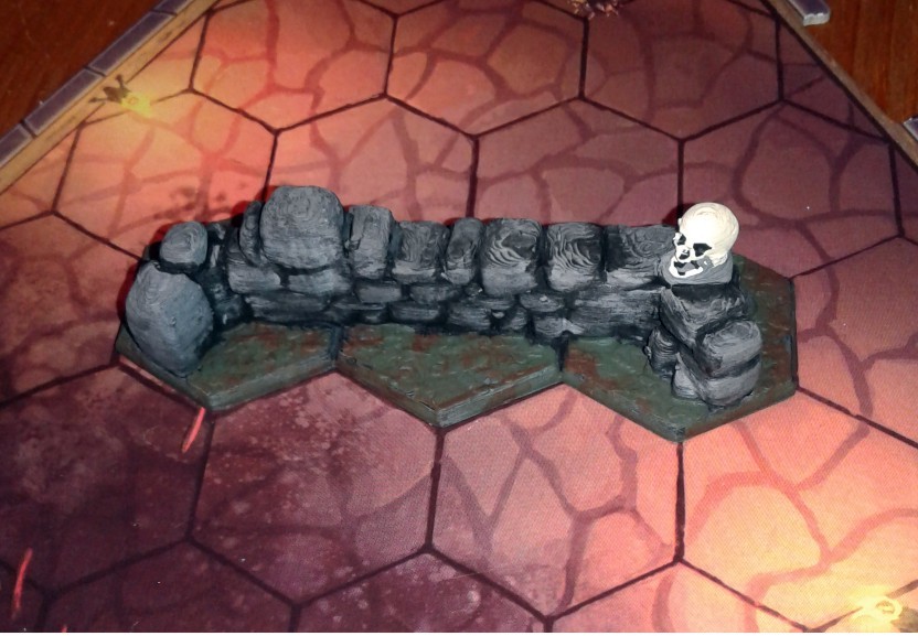 Gloomhaven Walls: Flat Walls 3 Hex End Cap
