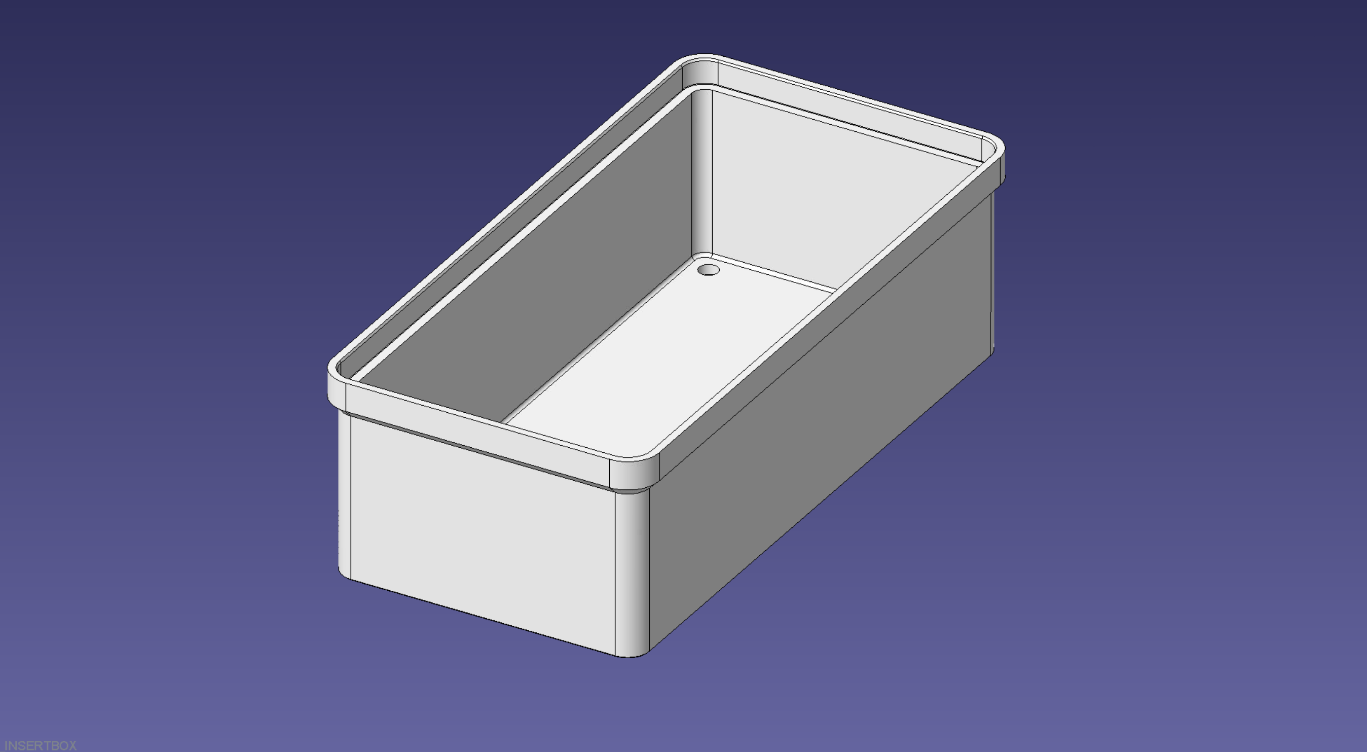 1x2 units, half height, 1x1 grid Stackable Insertbox