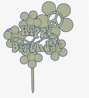 Hippy Birthday Cake Topper