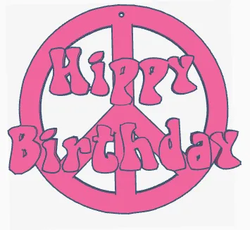 Hippy Birthday Hanging Sign