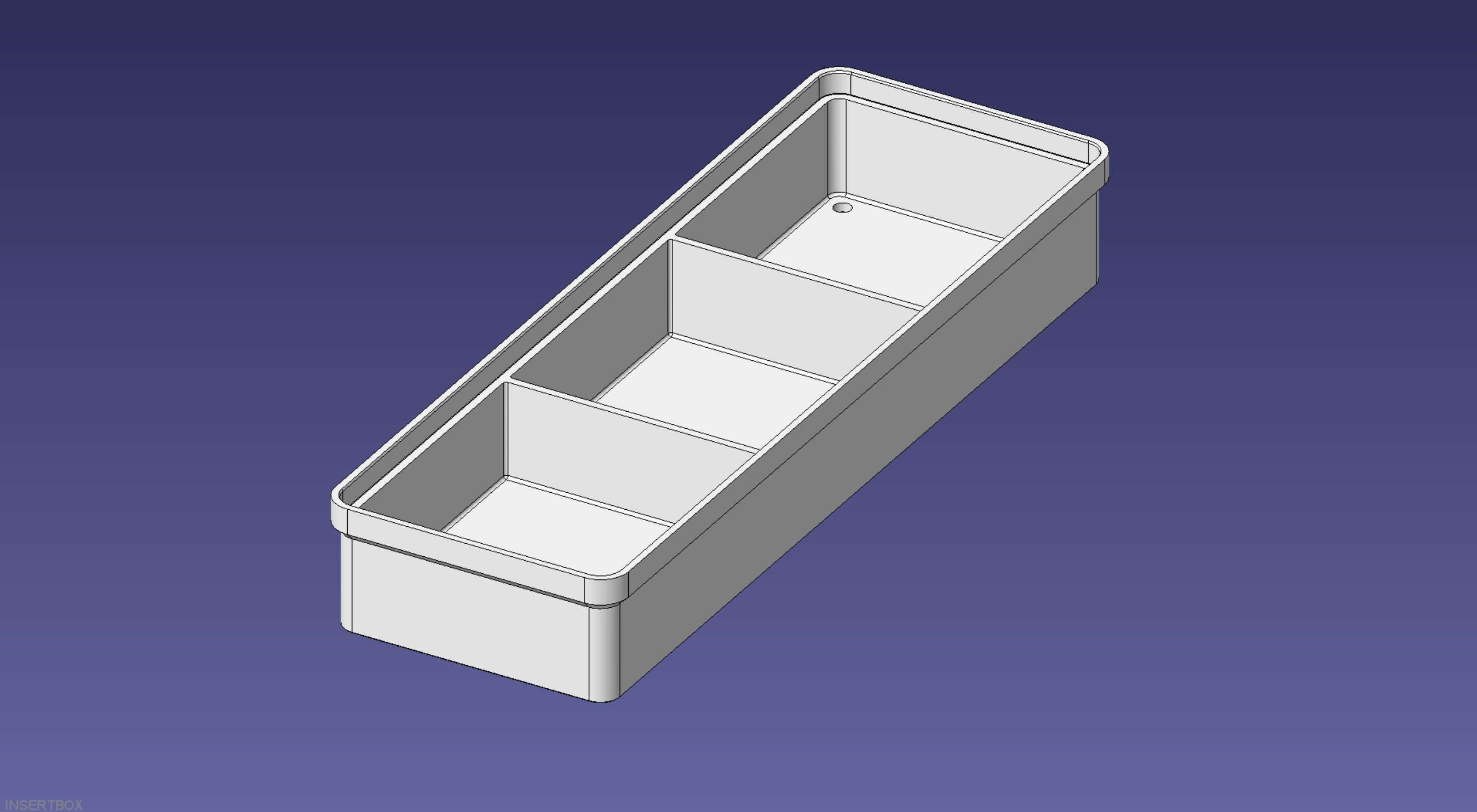 1x3 units, third height, 1x3 grid Stackable Insertbox