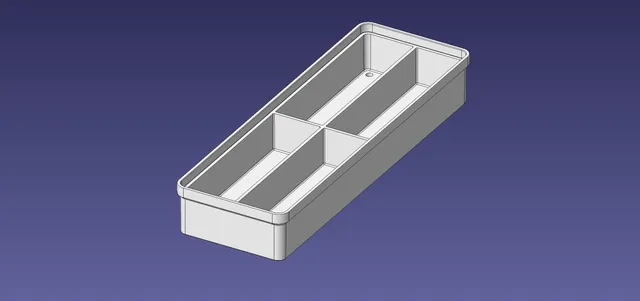 1x3 units, third height, 2x2 grid Stackable Insertbox