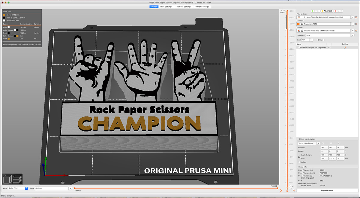 Rock Paper Scissors Trophy by aussieinkguy Download free STL model
