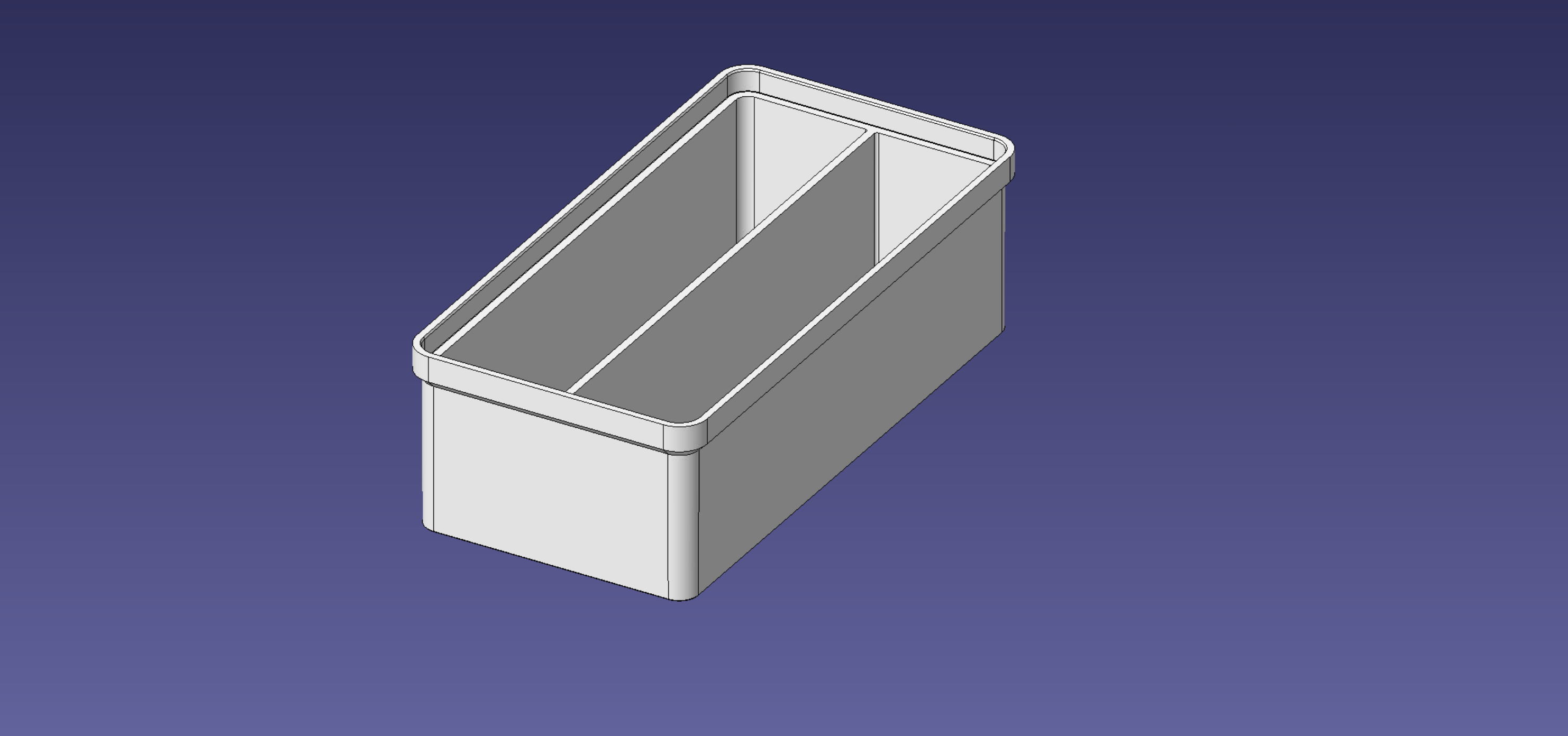 1x2 units, half height, 2x1 grid Stackable Insertbox