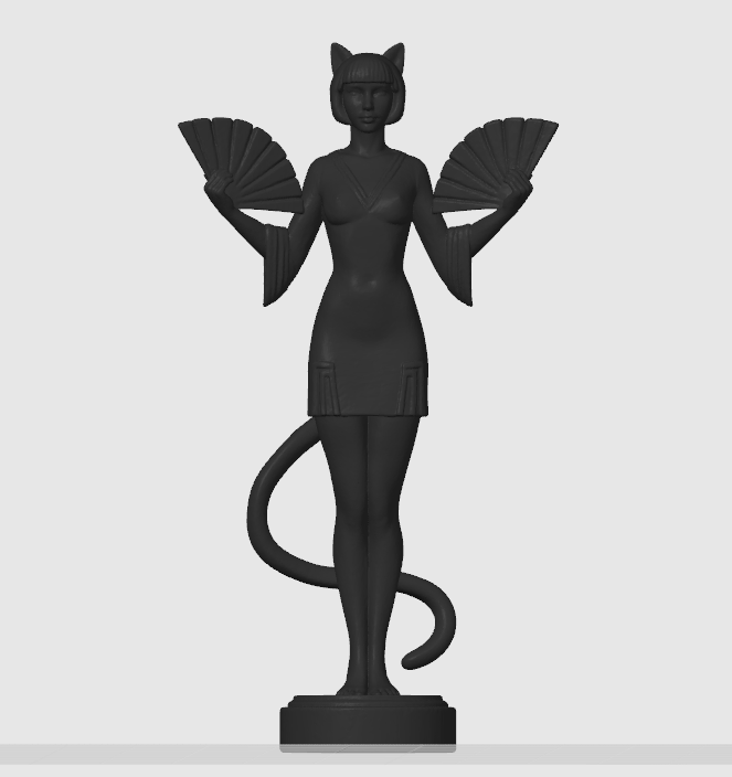 Ar Deco cat-girl figurine 2