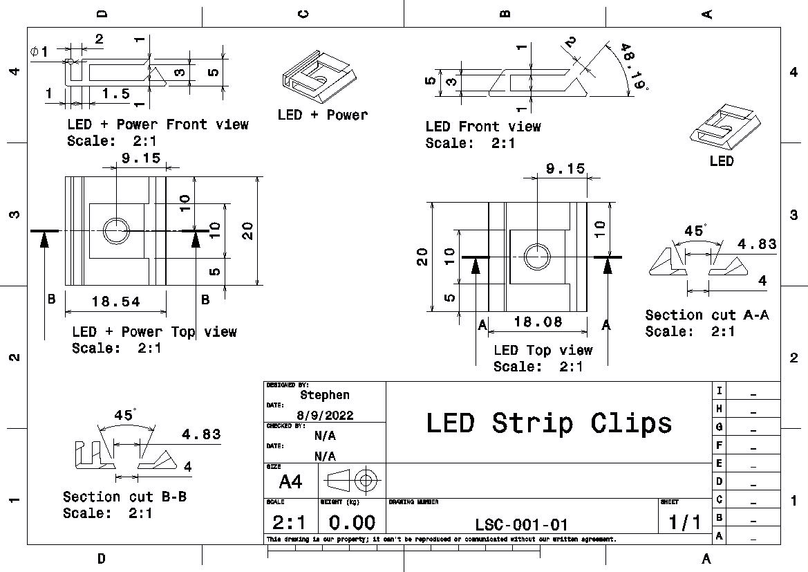 LED Strip and Power Wire Clip by AeroSteveO | Download free STL model ...