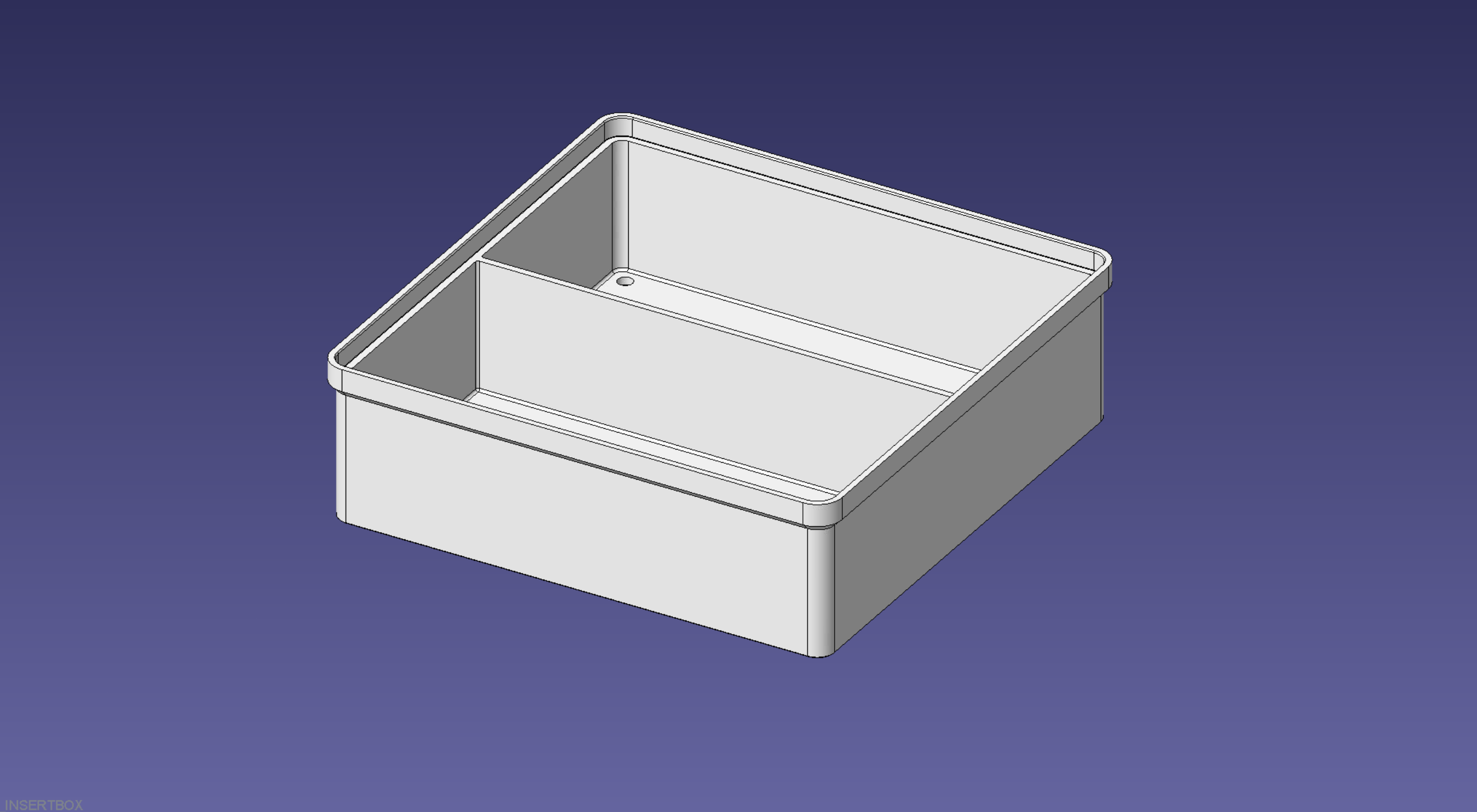2x2 units, half height, 1x2 grid Stackable Insertbox