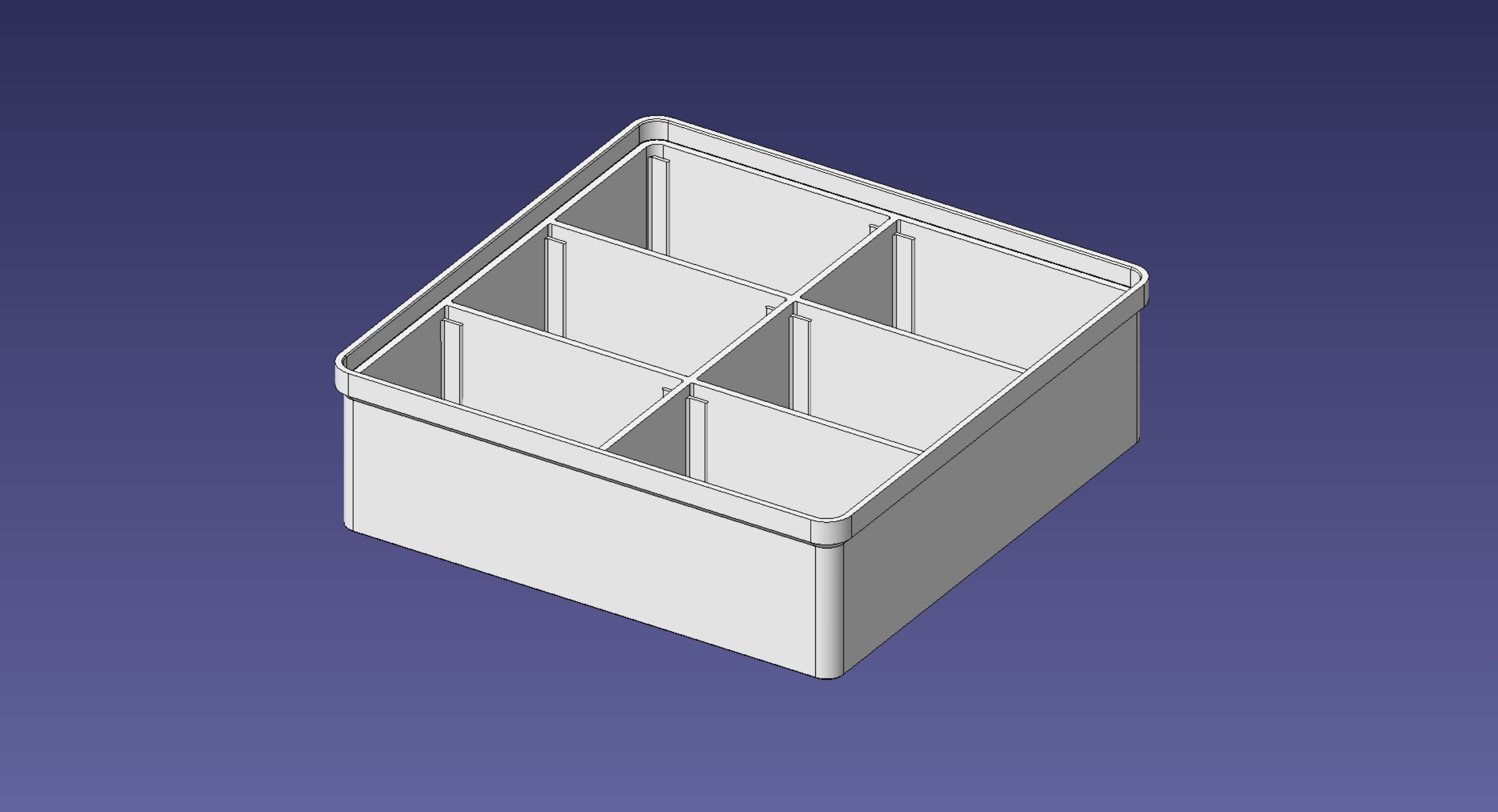2x2 units, half height, 2x3 grid Stackable Insertbox w/ Label holder