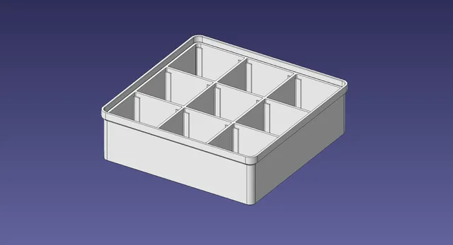 2x2 units, half height, 3x3 grid Stackable Insertbox w/ Label holder