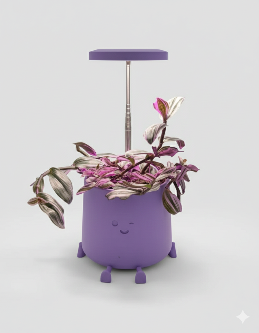 Fun guy pot with grow light holder. 7Inch Pot
