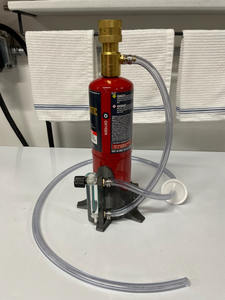 Oxygen O2 Tank and Flow Meter Stand For Home Brew Beer Making by