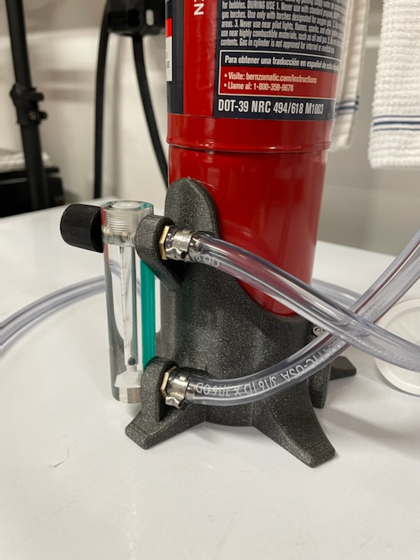 Oxygen O2 Tank and Flow Meter Stand For Home Brew Beer Making by