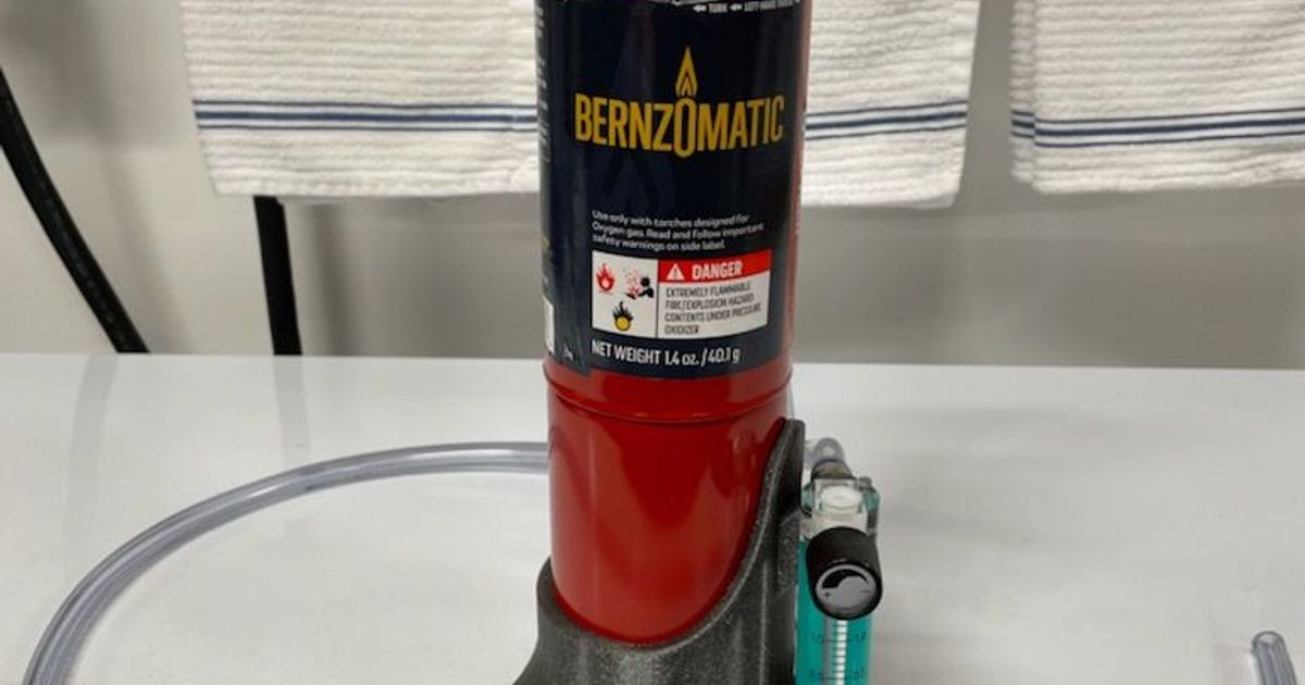 Oxygen O2 Tank and Flow Meter Stand For Home Brew Beer Making by