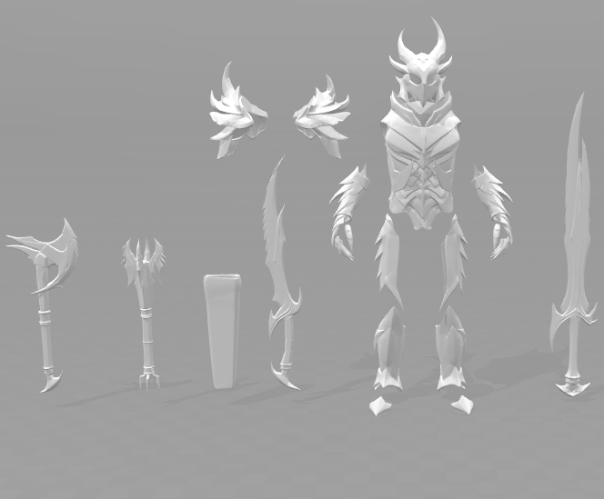 Skyrims Daedric Model / Armour Suit and Weapons