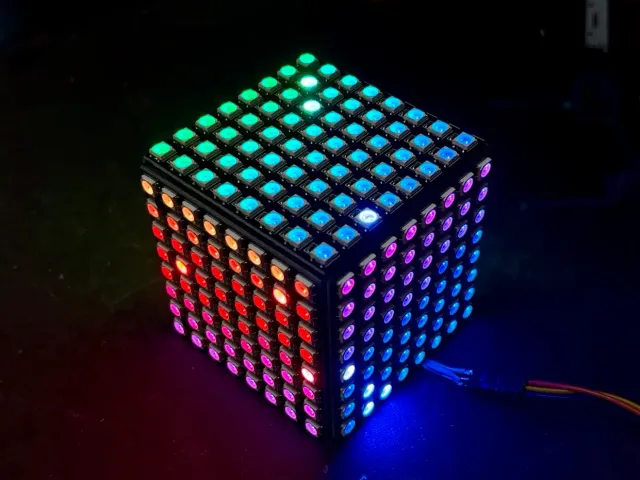 Cube of Rainbow Torment: LED Cube w/ cheap WS2812 / Neopixel panels