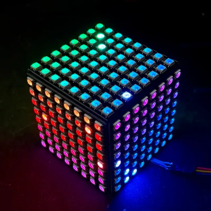 Cube of Rainbow Torment: LED Cube w/ cheap WS2812 / Neopixel panels by  todbot, Download free STL model