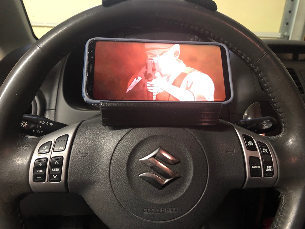 Steering Wheel Phone Holder (remix) by bbaskin Download free STL