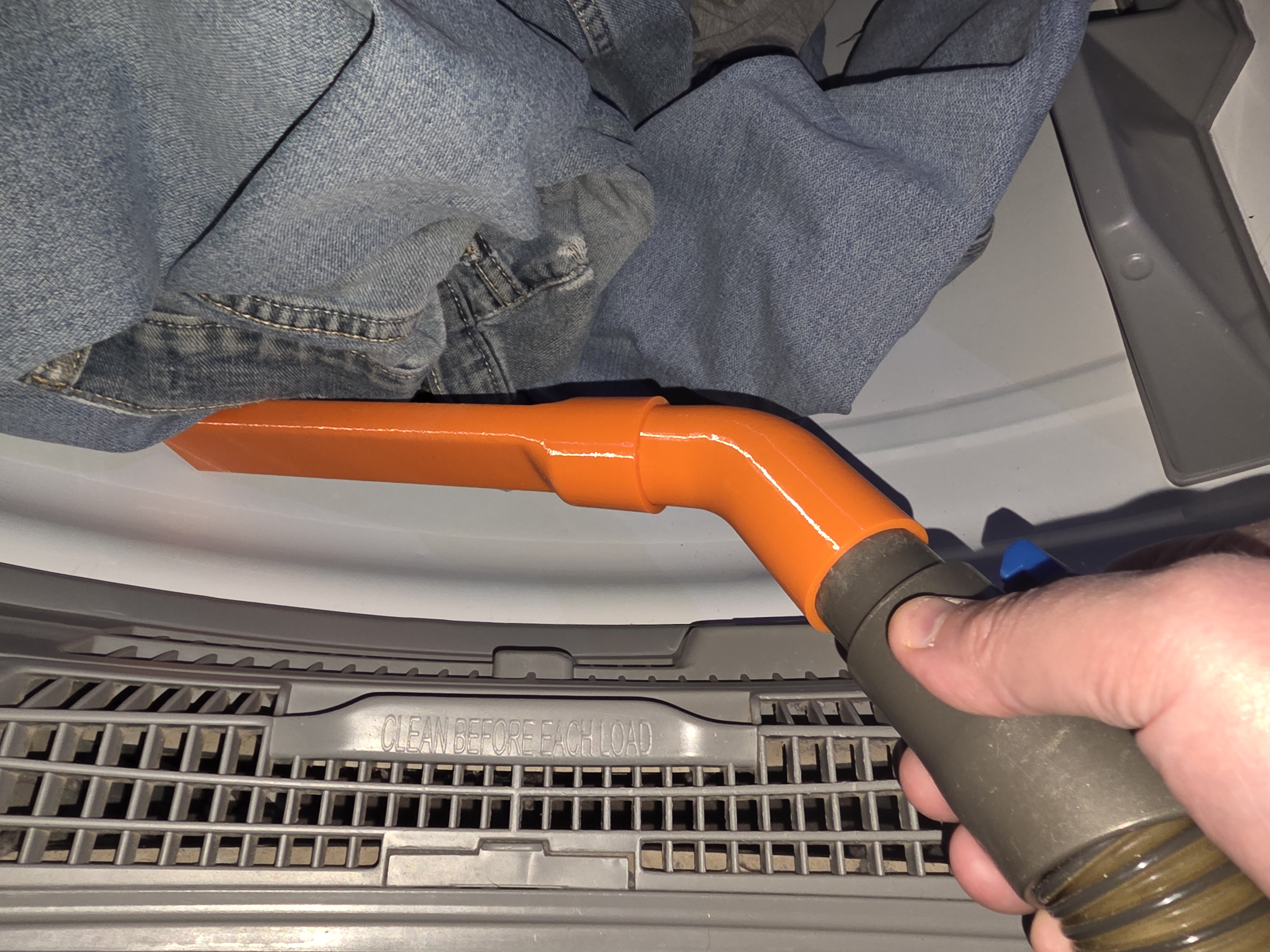 Shortened Dryer Lint Vacuum Attachment