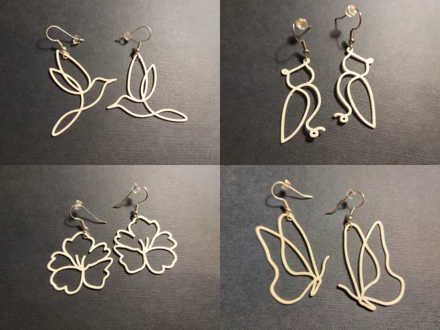 One Line Art: Earrings set