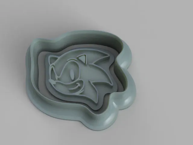 Sonic cookie cutter and stamp