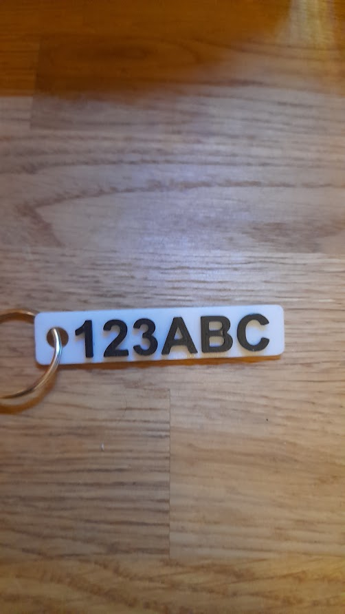 Number plate Keychain blank