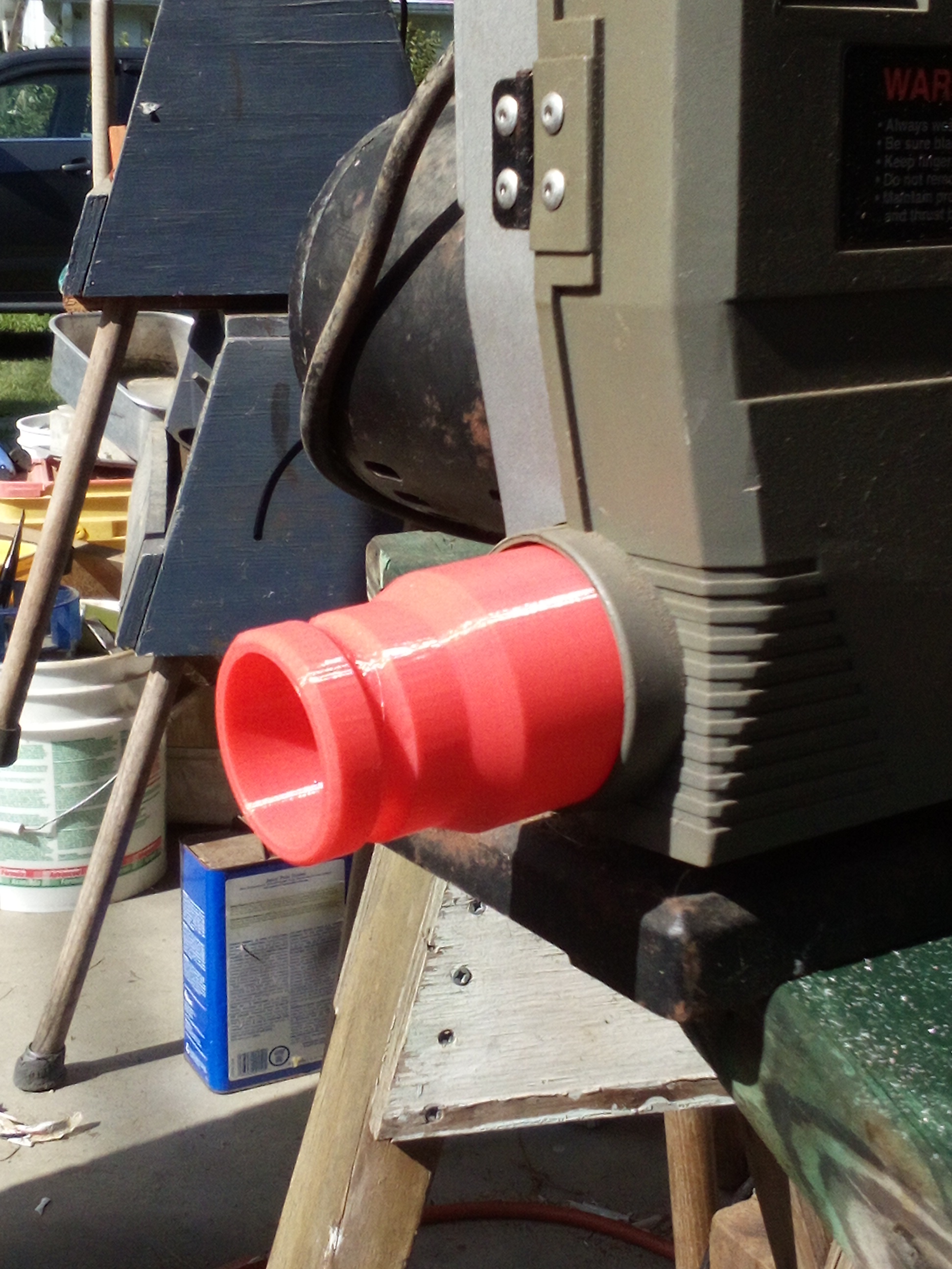 Male camlok dust port fitting for Ryobi BS900 bandsaw