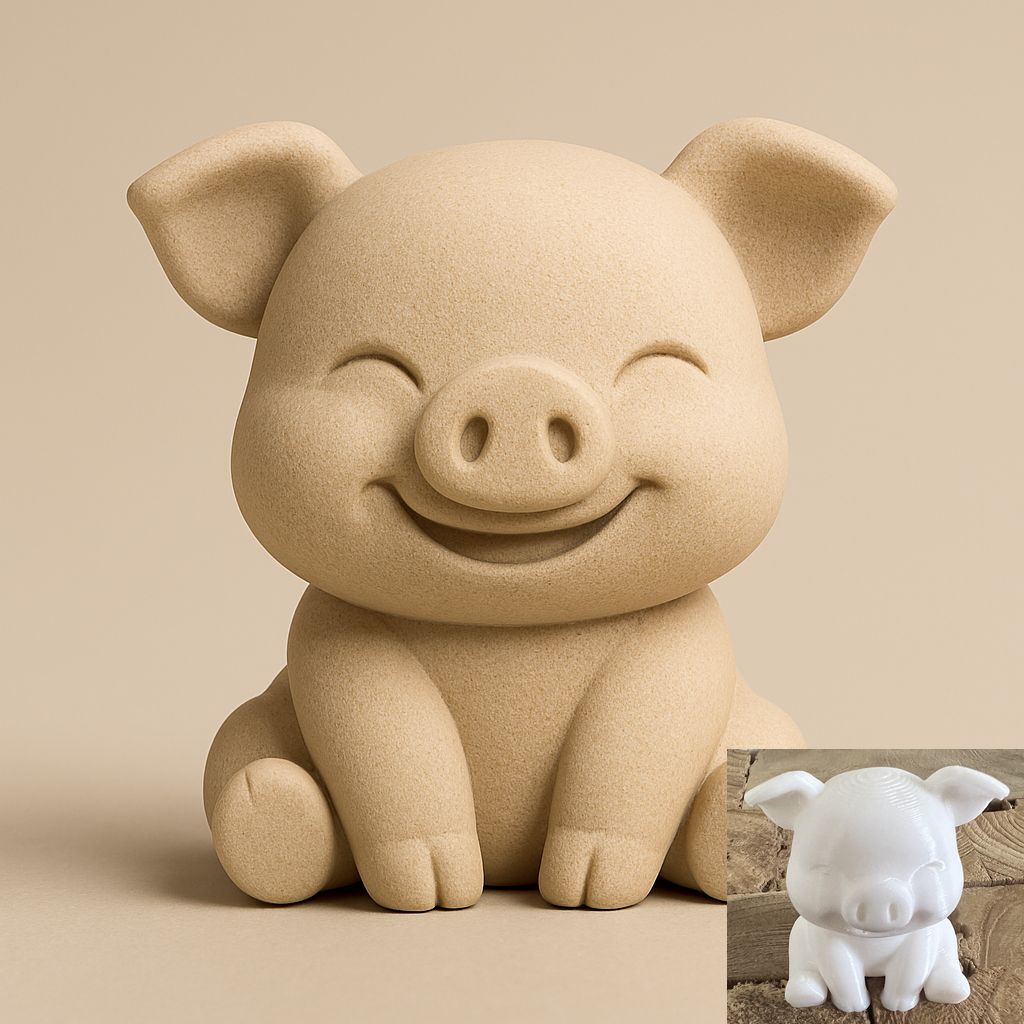 Miniatura 2 do modelo 3D Cute Sitting Pig