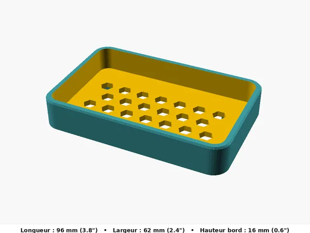 Porte-savon paramétrique drainant nid d'abeille