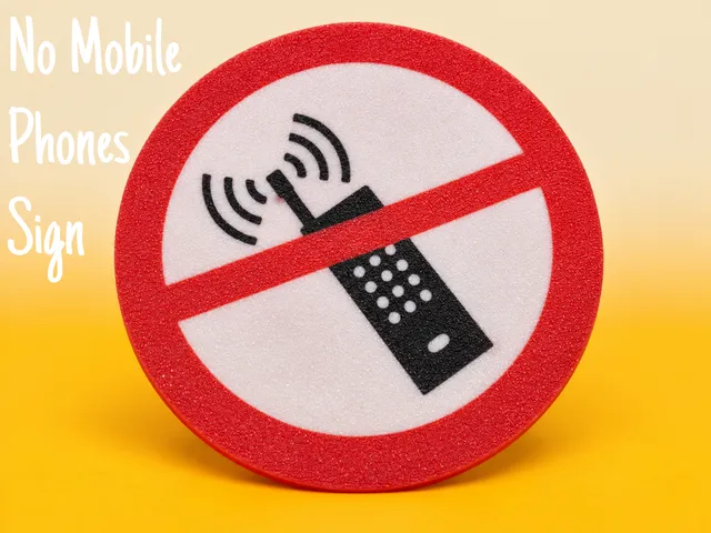 No Mobile Phones Prohibition Sign
