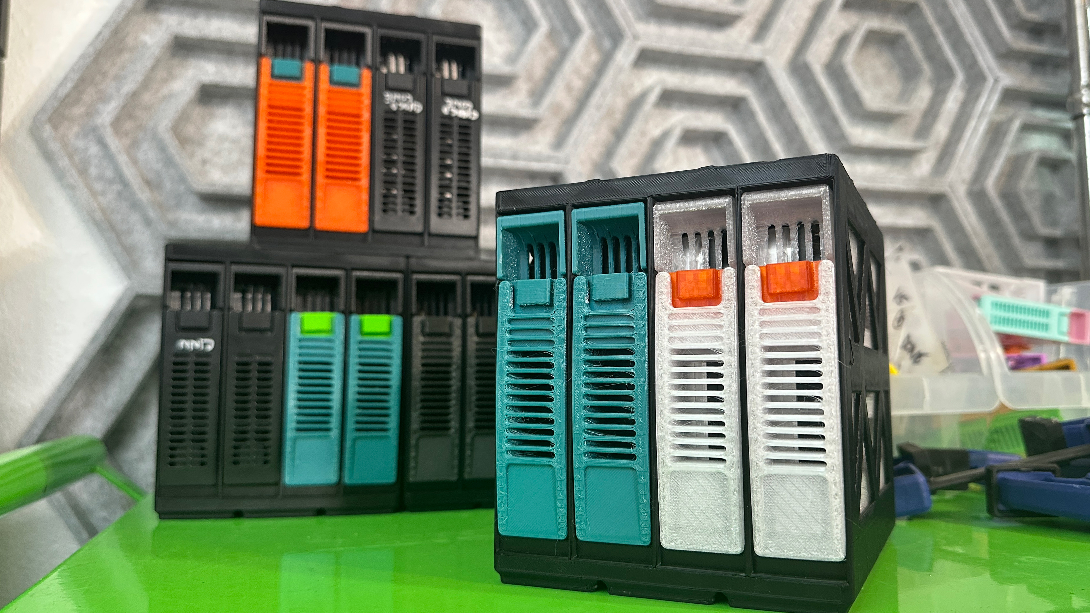 Gridfinity Rack for Rosewill RSV-Series Hard Disk Sleds 3D model thumbnail