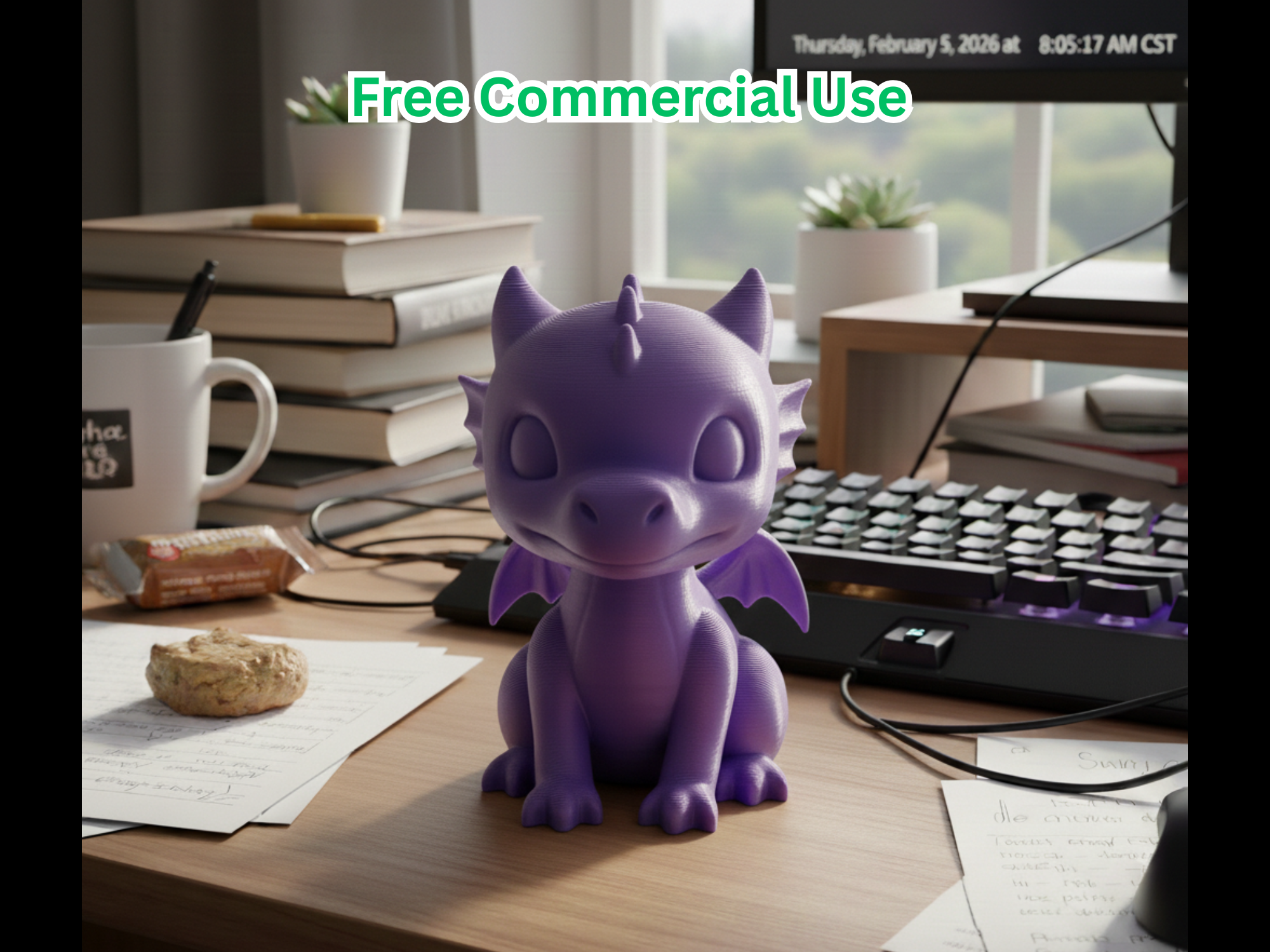 Horned Baby Dragon Statue