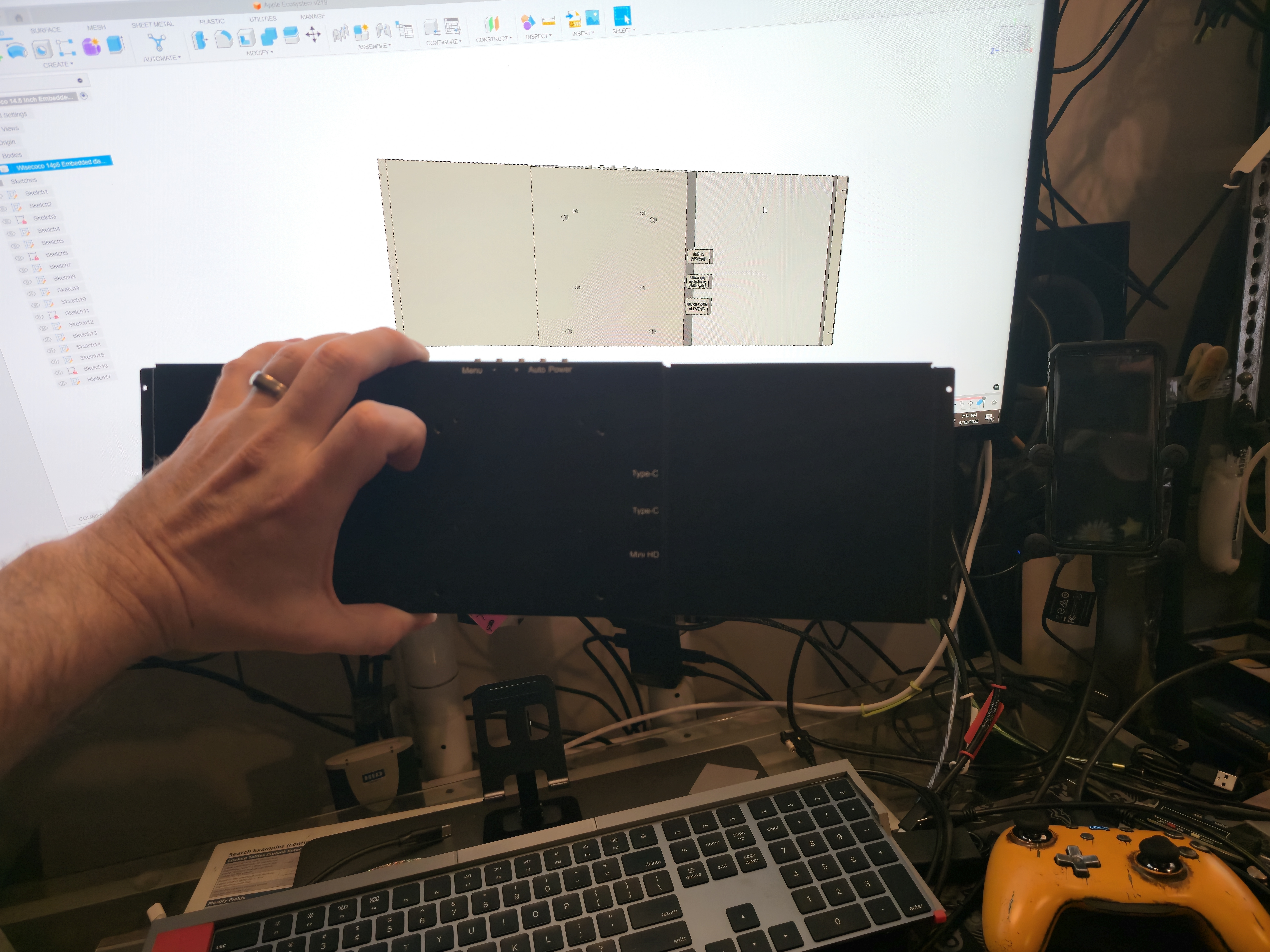 Model of Wisecoco 14.5 Inch Embedded Touch Screen Monitor