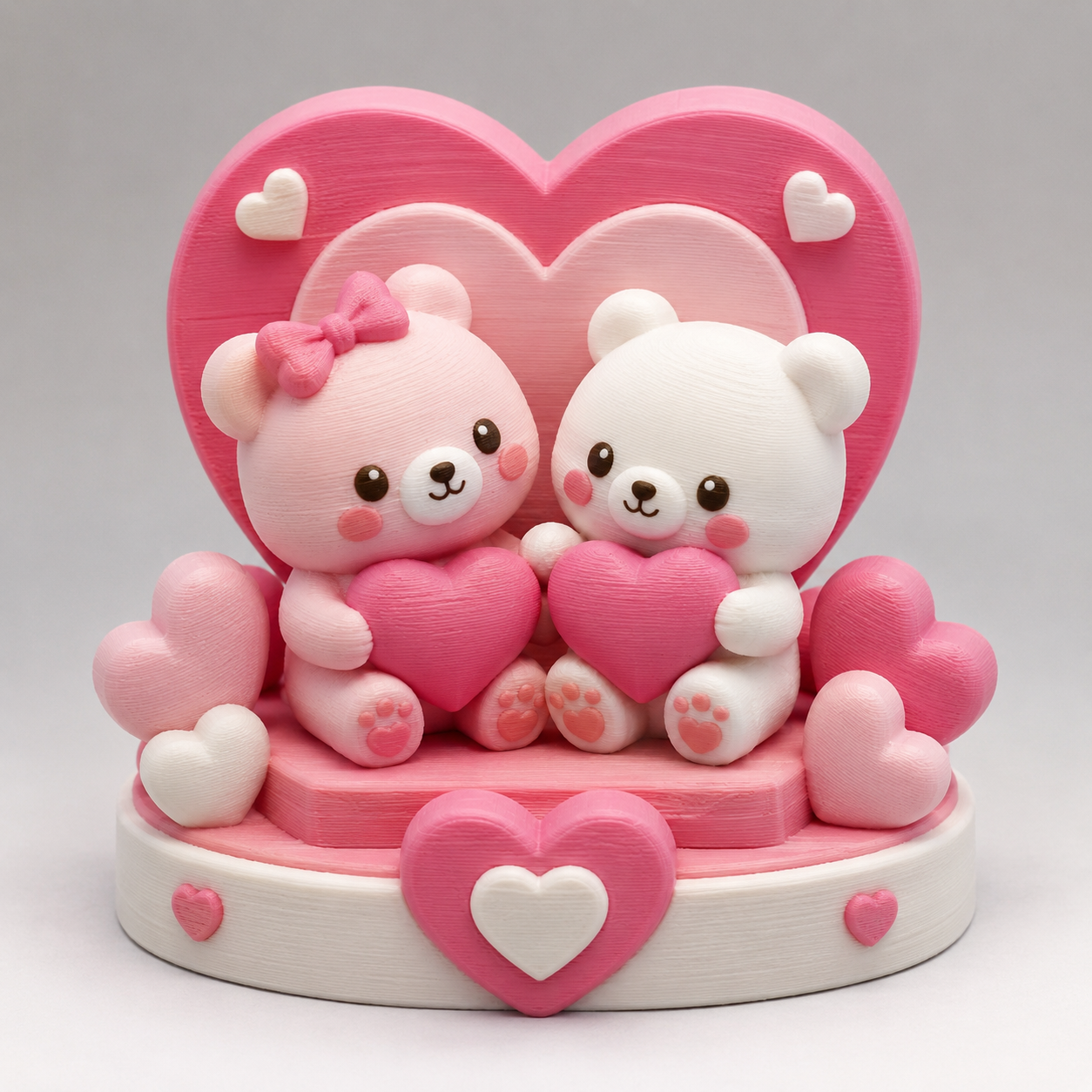 Bärenpaar mit Herzdekoration - Bear pair with heart decoration