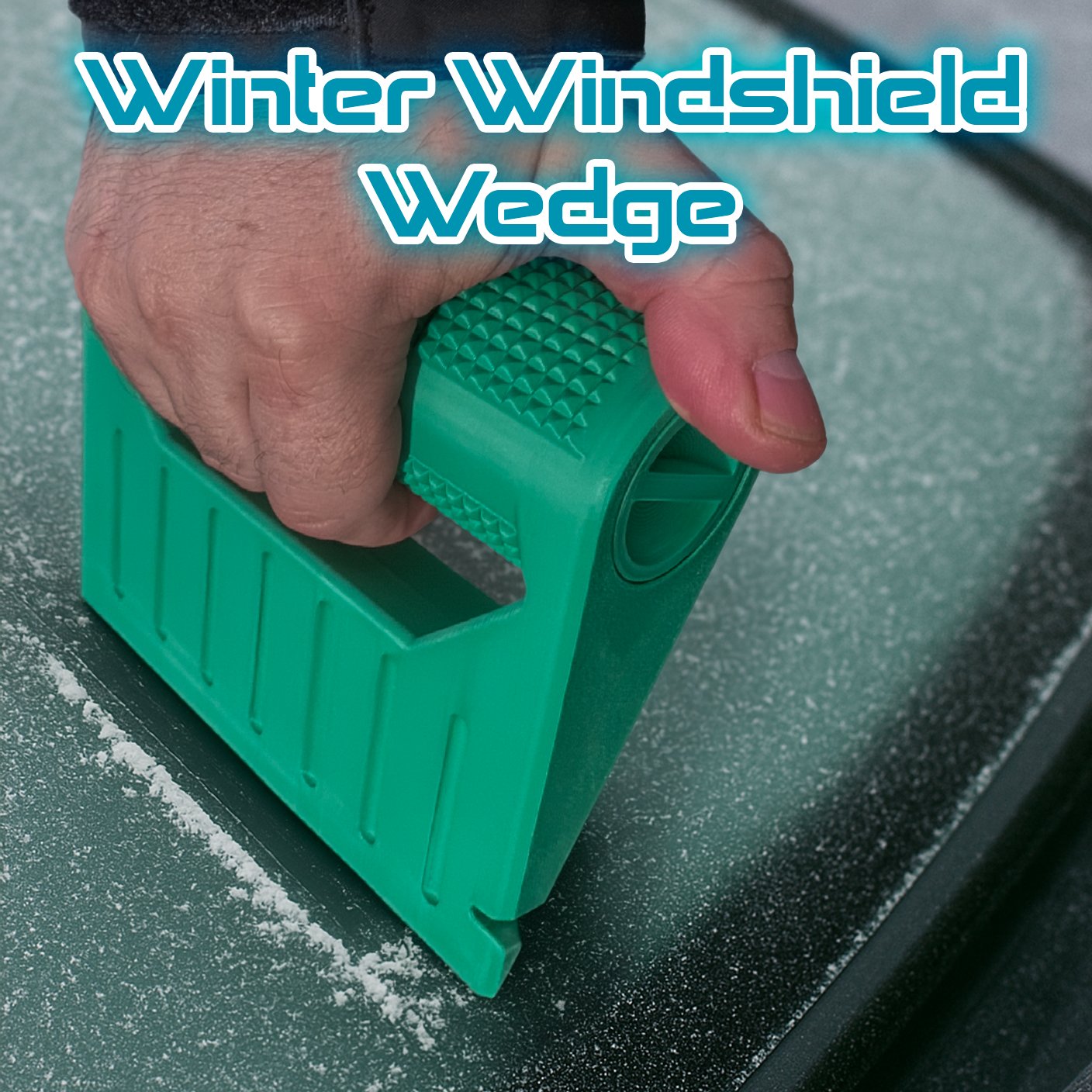 Winter Windshield Wedge Ice & Snow Scraper Tool with Storage