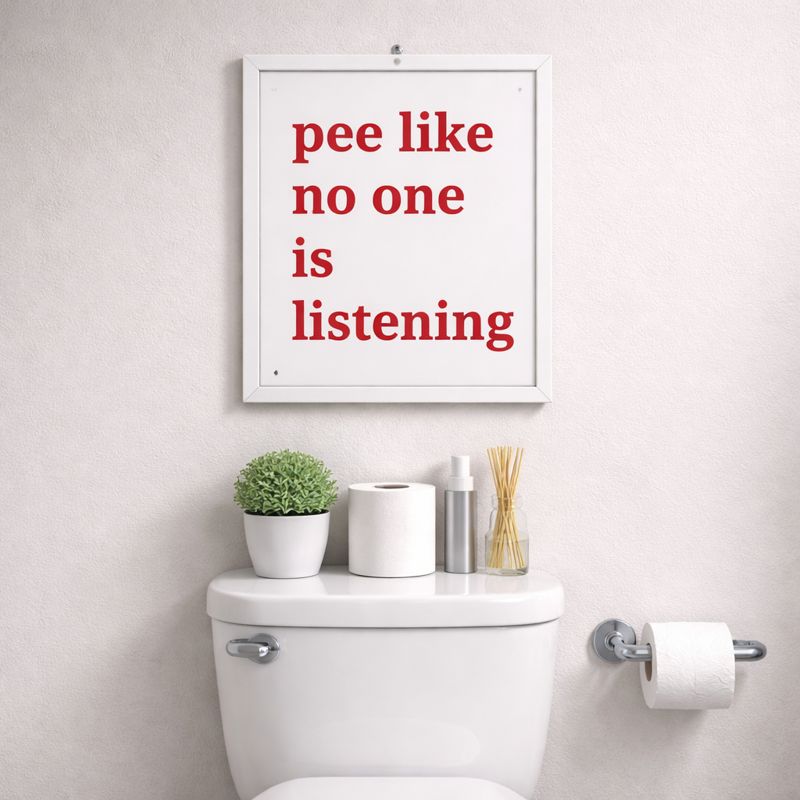 Funny Bathroom Sign 3 "Pee like no one is listening"